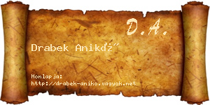 Drabek Anikó névjegykártya
